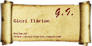 Giczi Ilárion névjegykártya
